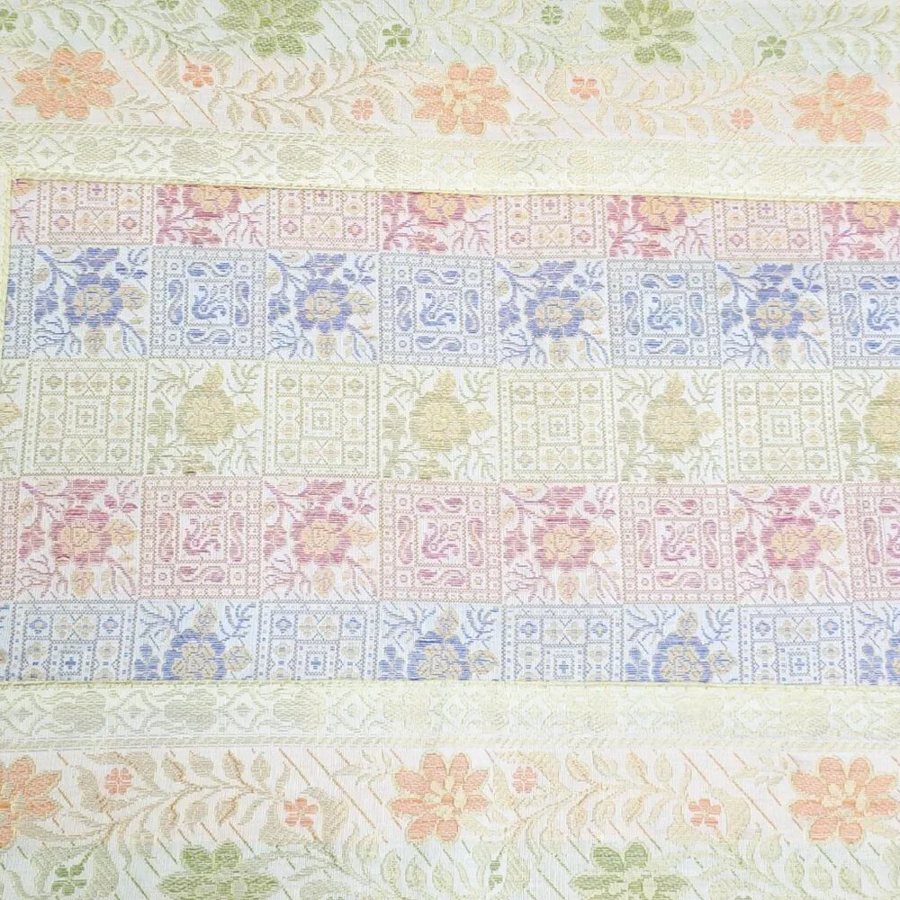 Pastel Floral Paisley Indian Zari Brocade 13-Piece Set